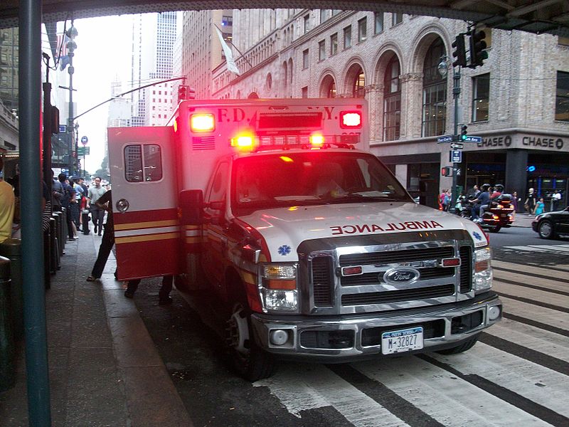 New York Fire Department ambulance in Grand Central Station