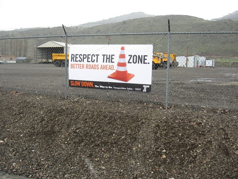work zone safety banner