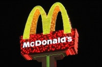 Lit up McDonald's sign