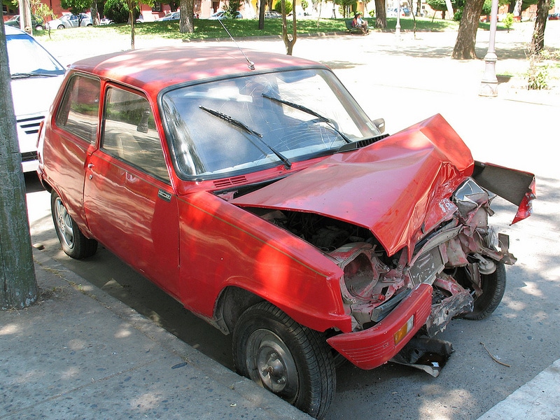 red car accident