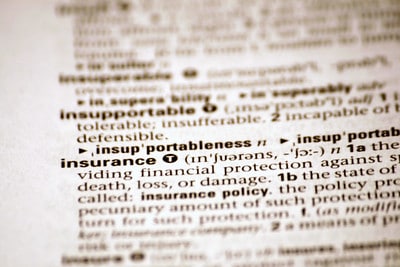 definition of insurance on dictionary page