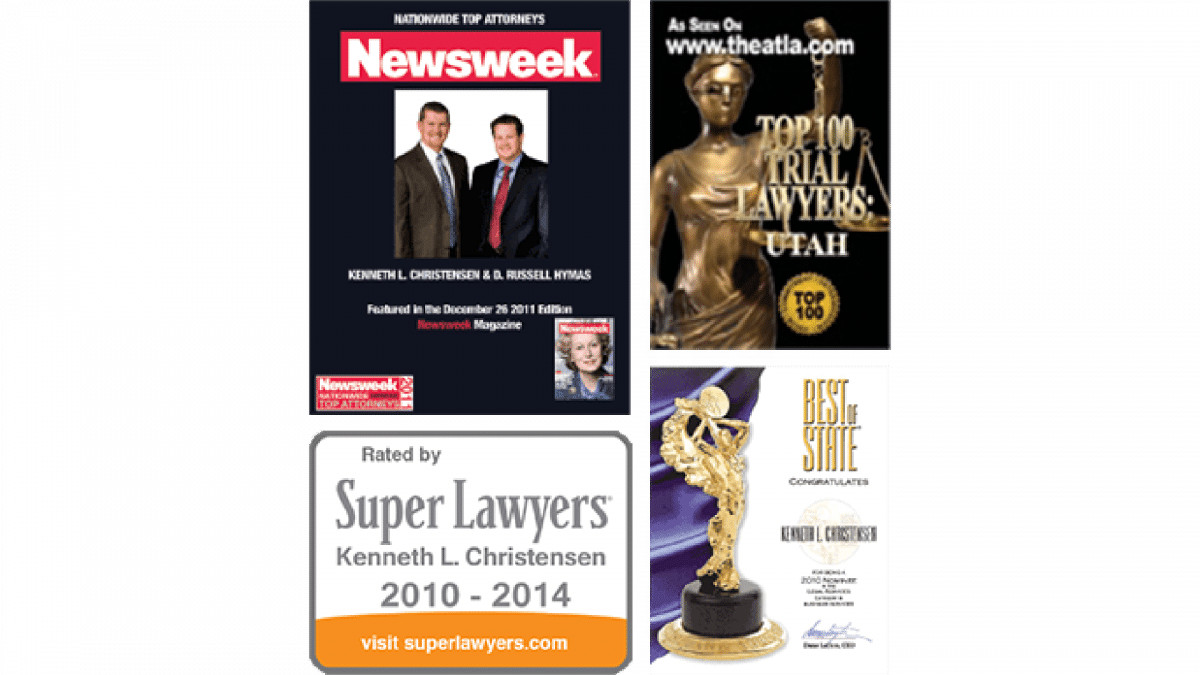 Accolades and awards for attorney Kenneth L. Christensen