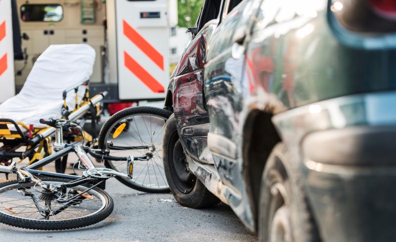 bicycle accident with a car