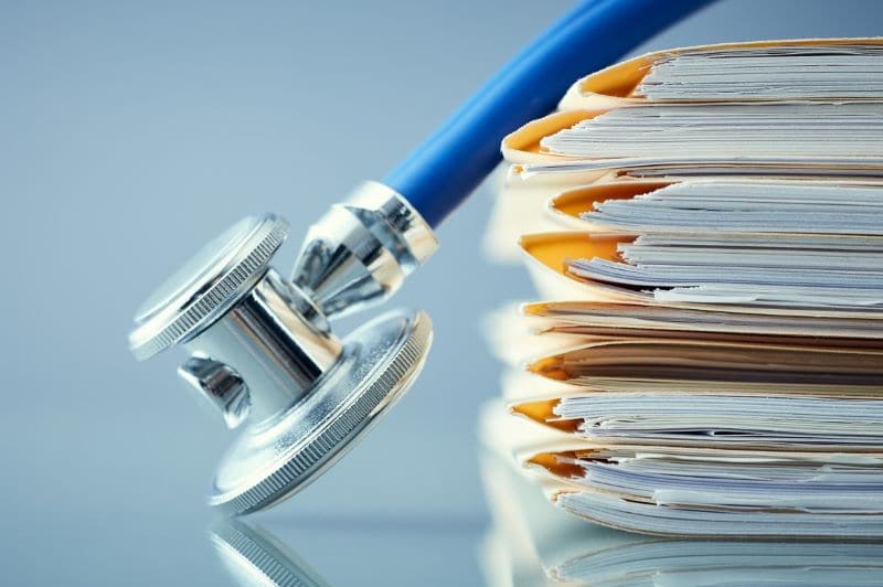 medical records from injuries due to a car accident