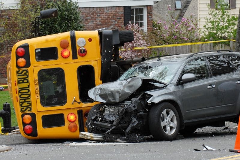 school bus car accident