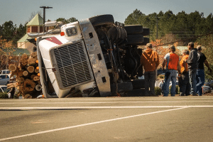What happens if a truck driver leaves scene of an accident