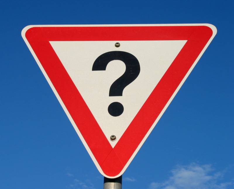 Car Questions? Traffic sign with question mark