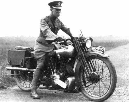 T.E. Lawrence on Motorcycle